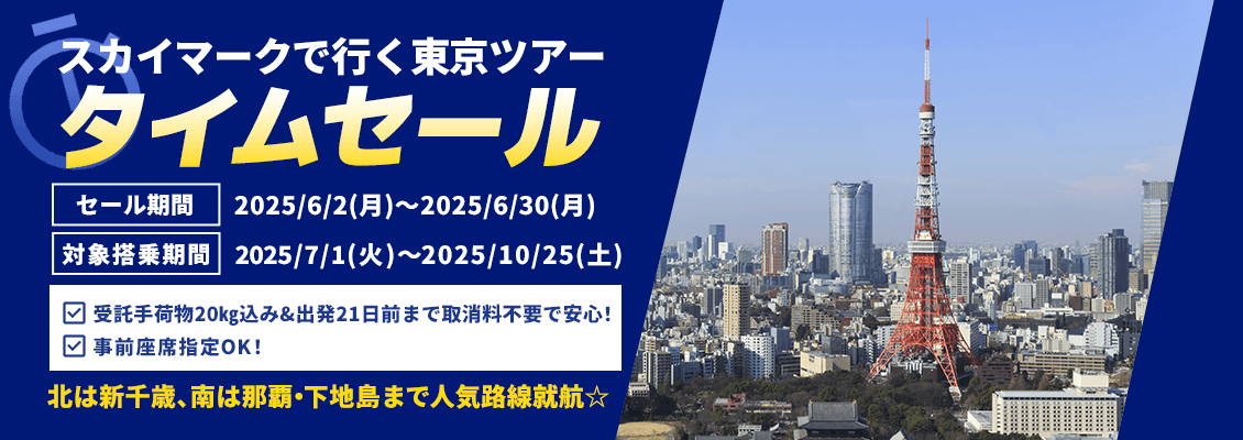 スカイマーク（SKYMARK）の格安東京・TDRツアー・東京・TDR旅行予約